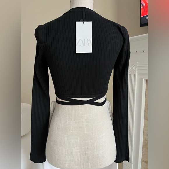 NWT Zara Cropped Tie Top - Picture 5 of 8